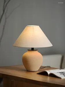 Table Lamps Sili Style Lamp Bedroom Bedside Japanese Retro Living Room Study Chinese Zen Art Pottery Pot