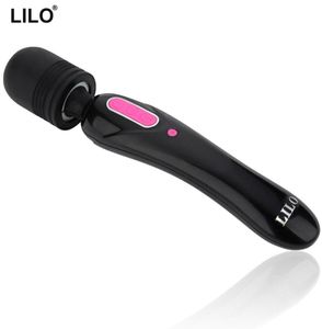 LILO Rechargeable Magic Wand Powerful Body Massager Clitoral Vibrator AV Vibrators Adult Sex Toys for Couples Sex Products Y2004092972058