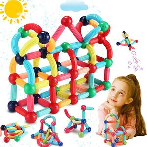 Sfere magnetiche Aste Set Bastoncini magnetici per giocattoli per bambini Blocchi di costruzione STEM Apprendimento Giochi educativi Regali per bambini 240110