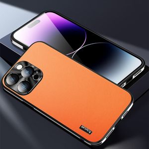 iPhoneのデザイナーバッグ本物のブランドケース15 14 13 12 11 Pro Max Plus Matte Leather Phone Back Case for iPhone15カバーバンパー