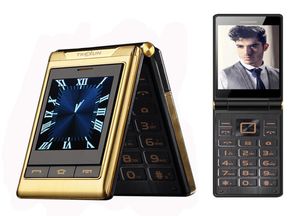 Originale TKEXUN Luxury Business Flip Cellulari GSM Grande pulsante Touch Screen Vecchio telefono cellulare Dual Sim Card Bluetooth FM 5777913