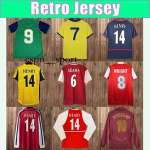 ESPNSPORT 1998 1999 Henry Bergkamp Retro Soccer Jerseys V. Persie Vieira Merson Adams Hem Home Red Away 3rd Football Shirt Kort ärmuniformer