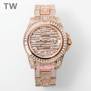 TW watch has a diameter of 40 mm with a 2824GMT two time movement sapphire glass mirror 904L stainless steel strap 5 mm adjustable chain extension system