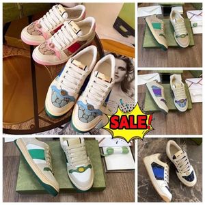 Screener Dirty Shoes Sneakers Designer Shoes 2024 New Luxury Casual Shoes Screener Embellished Canvas-trimmed Leather Crystal Stripe Low