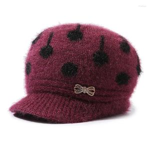 古い帽子の母秋の秋の冬の編み祖母のランタンキャップのベレー帽ウール暖かい風の女性を追加