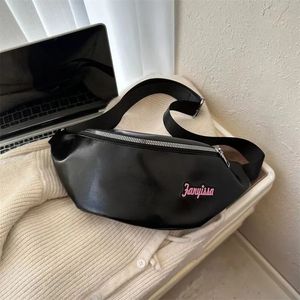 Şık Siyah Fanny Pack Zarif Bel Çanta Çok yönlü deri aksesuar Şık Fermuarlı Poşet Modaya Gizli Kalça Çantası Şık Sokak Giydirme 240109