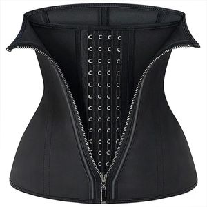 Trainer per la vita in lattice con cerniera 4 ganci Corsetto Body Shaper Shapewear Dimagrante Guaina per la pancia Cincher per la vita a clessidra 9 Bold Boned 240110