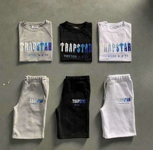 Costume Trapstar T-shirt dcontract hour Hommes Vtements de Sport Ensembles Manches Courtes Short En Peluche Motion Current 211emess