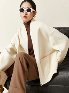 Winter coat stand up collar short jacket top for women