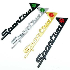 3D Sportiva Sportliches Karosserie-Kotflügel-Kotflügel-Emblem aus Zinklegierung, selbstklebendes Abzeichen-Emblem für Alfa Romeo Mito GT Spider Giulietta Stelvio