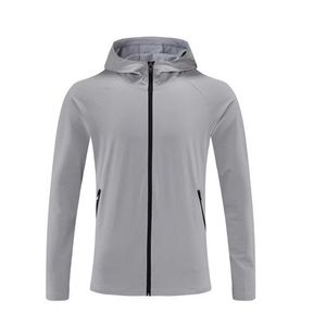 "Men's Sport Zipper Hooded Jacket - Casual Breathable Outdoor Jogger Outfit for Hiking, Cardigan Material Outwear"