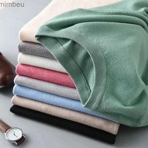 Men's T-Shirts Superfine Merino Wool T Shirt Men's Knitted O-neck Breathable Thin Cashmer Short Sleeve Tee Solid Color TopsL240110