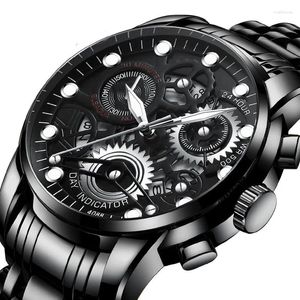 Wristwatches Sdotter Fashion Mens Watches Top Wrist Watch Quartz Clock Gold Men Waterproof Chronograph Relogio Masculino