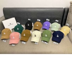 L 2024 Korean Edition 12 Color Candy Adult Logo Embroidery New Soft Top Men's and Women's Cap Couple Baseball Hat Yankees