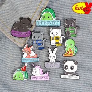 Little Turtle Pizza Fox Rabbit Panda Enamel Pins Love Ice Cream Cat Coffee Planet Wizard Glasses Magic Book Alloy Brooch Badge P