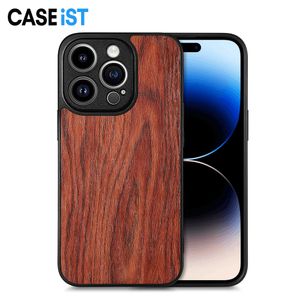 Luksusowe drewniane drewniane z ziarna Połączenie obiektywu Protect Wzór drewnianego PC PU skórzane okładki mobilne dla iPhone'a 15 14 13 12 11 Pro Max XS XR 7 8 Plus Samsung S23 22 Ultra