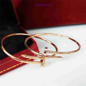 Carter Bracelets Women Designer Bransoletka High Edition Paznokcie Women Precision Grube Splated 18K Rose Gold Full Bit Bit Tail Ma Pudełko prezentowe