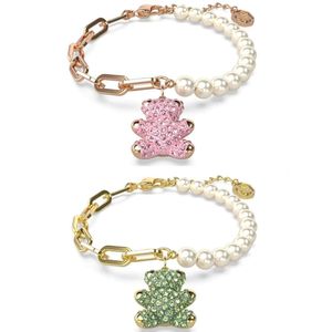 Swarovskis Charm Bracelets Designer Women Top Quality Bangle Teddy Series Teddy Bear Bracelet Womens Full Diamond Splice Bracelet Pearl Element