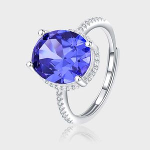 2024 Designer Pandoraring Dora's Band Rings Jiatong S925 Silver Dove Egg Blue Flash Diamond Personlighet Womanly Fashion Ring