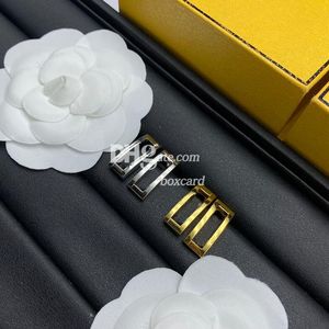 Vergoldete Ohrstecker, Schmuck für Damen, luxuriös, golden, mental, schlicht, Ohrstecker mit Geschenkbox, Valentinstagsgeschenk