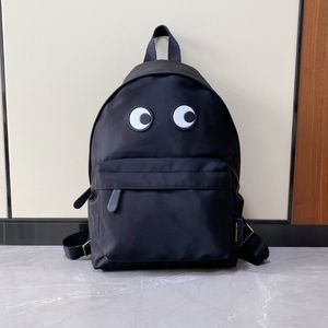 Large Eyes Black School Bags Waterproof Nylon Backpacks for Men and Women Casual Backpack for Commuting
