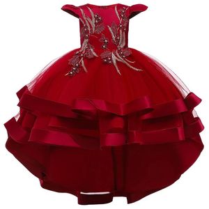 Sukienki Dziewczyna Haftowa Sukienka Księżniczka na wesele dla dzieci sukienki dla maluchów Satynowe sukienki Komunii