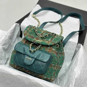 Backpack tweed multiscack in tweed patchwork classico colorato a tracolla a tracolla singola borsetta di lusso da donna di lusso con borse da esterno saccoche 18 22cm