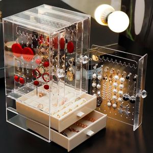 Wyświetlacz pudełka na biżuterię organizator Plastikowe przezroczyste akryl stojak naszyjnik biżuteria