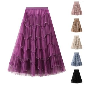 Skirts Women's Tulle Skirt Ruffle High Waist Pencil Bed Full Size Midi With Slit Crib