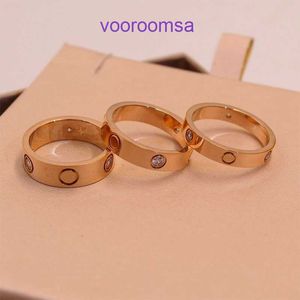 Carter Design Women Bead Rings Luxury Jewelry for Lady Gift New Love Ring Titanium Steel Womens Rose Gold Diamond Free Three One Fashion Person With Original Box