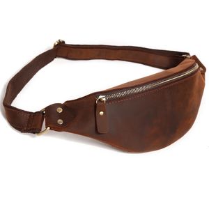 Unisex äkta läder midja väska stilig utomhus rese messenger bröstväska mode fanny pack bum väska för män kvinnor 240109