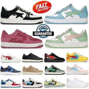 2024 Bapestark8 Schuhe Grau Schwarz Farbe Camo Combo Rosa Grün Abc Camos Pastellblau Lackleder Sport Sneakers