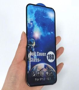 Protetor de tela para iPhone 14 Pro Max 13 Mini 12 11 XS XR X 8 7 6 Plus SE 18D Cobertura completa com cola curvada 9H Filme de vidro temperado Shiel6980642