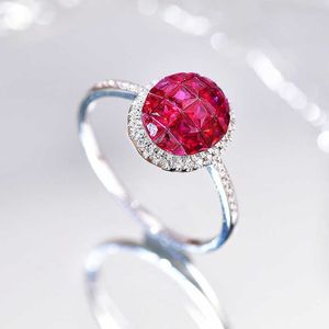 2024 Designer Pandorararing Dora's Band Rings Natural Stone Red 18K Lesbian Love S925 Silver Ring