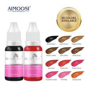 Gloss Aimoosi 15ml Tattoo Microblading Paint Ink Pigment for Semi Permanent Body Eyebrows Eyeliner Lip Gloss Tint Makeup Supplies