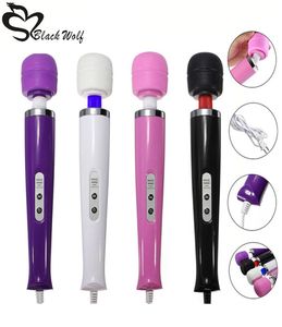 Black Wolf 10 Speed Vibrator Sex Toy Product Magic Wand Travel Gspot stimulation Massager Wired Style Personal Body Y2006165113271