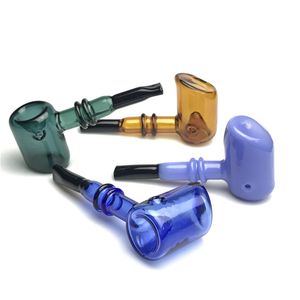 Deep Bowl Glass Tobacco Pipe with 5 Inch 38mm Big Bowls Thick Pyrex Colorful Heady Glass Herb Burner Smoking Hand Pipes