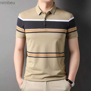Herren-T-Shirts, erstklassiges Garn-gefärbtes Verfahren, neue Marken-Designer-Sommer-Poloshirts für Männer, kurzärmelig, gestreift, lässige Tops, modische Herrenkleidung, L240111