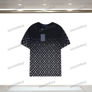 xinxinbuy 2024 Men designer tee t shirt ny gradient brev tryckning 1854 kvinnor svart vit grå grön svart xs-xl