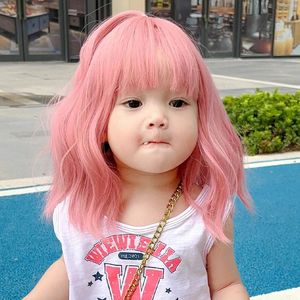 子供のための子供の黒髪のアクセサリー茶色のかつらベイビーピンクの頭飾りの小さな女の子の幼虫カバー幼児ヘッドギア240109