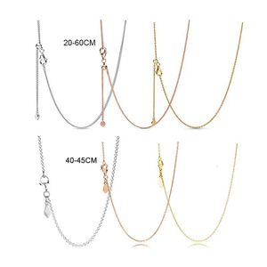 Hängen HQD BASIC REAL 925 Sterling Silver Loose Chain for Women Necklace Chocker Fit Original Charm Bead Jewelry Making Pendant 2023