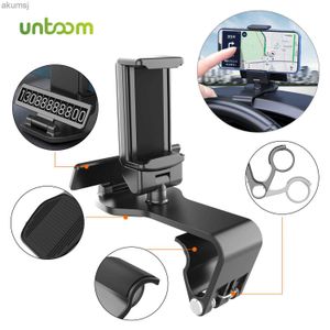 携帯電話マウントホルダーUntoom Car Phone Holder Dashboardの携帯電話サポートバックボードリアビューミラーサンバイザーカーGPSナビゲーション携帯電話ブラケットYQ240110