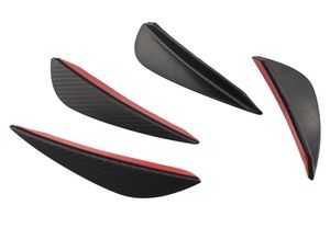 4PCSSet Black Carbon Fiber Fit Front Bumper Lip Splitter Fin Air Knife Auto Body Kit Car Spoiler Canards Valence Chin Accessory5357595