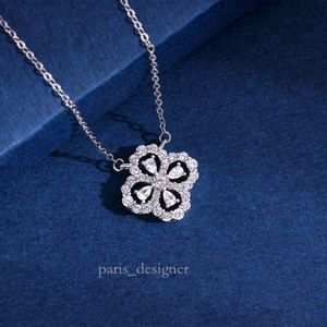 Nytt S925 Sterling Silver Necklace for Women Light Luxury and Elegant Four Leaf Grass Forest Series Versatila high end smycken 581 767