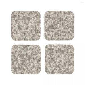 Table Mats Greige Pattern Coasters Coffee Leather Placemats Mug Tableware Decoration & Accessories Pads For Home Kitchen Dining Bar