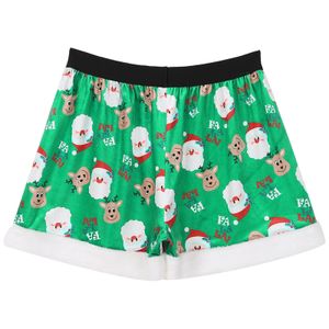 Santa Shorts Men Claus Deer Printed Panties Nightwear Mid Waist Waistband Boxer Briefs For Christmas Costumes 240110