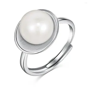 Klastrowe pierścienie modne 925 srebrny pierścionek z naturalną słodkowodną perłową elegancką i niszową design a żywe usta