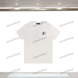 Xinxinbuy 2024 Erkekler Tasarımcı Tee T Shirt Pin Mektup Nakış 1854 Kadın Siyah Beyaz Gri Mavi Kırmızı XS-XL