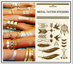 Temporary tattoo Gold tattoo Flash Tattoos Leaf Tatoos Metallic Sexy Products jewelry Henna Tatoo Body Art tattoo stickers 1425cm2282310