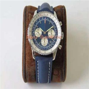 Al Navitimer Chronograph B10 Mens Watch ETA 7750自動28800VPHブルーダイヤル316Lスチールサファイア双方向回転ベゼルLEA304A